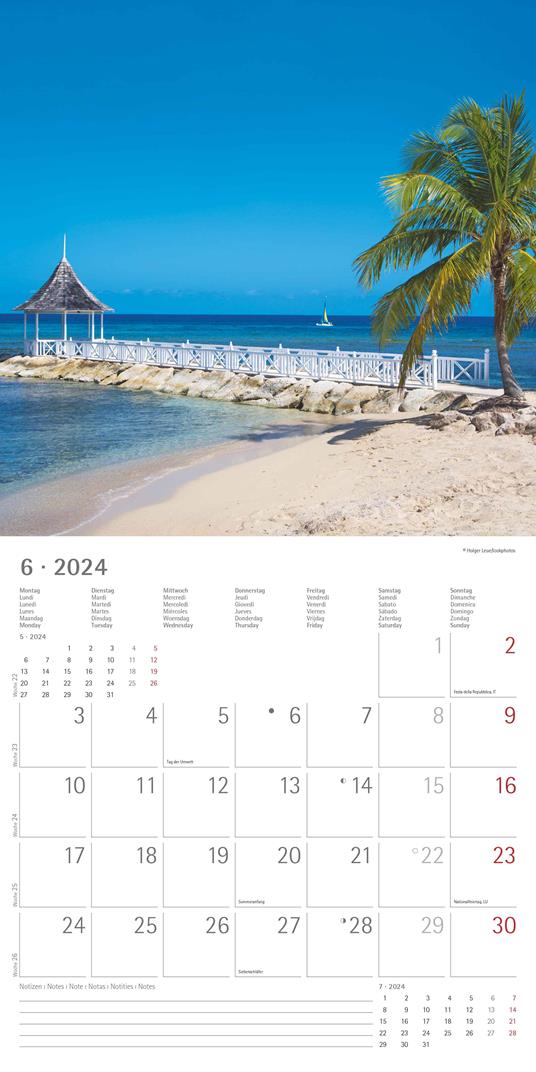 Alpha Edition - Calendario 2024 da muro Summerdreams, 12 mesi, 30x30 cm - 8