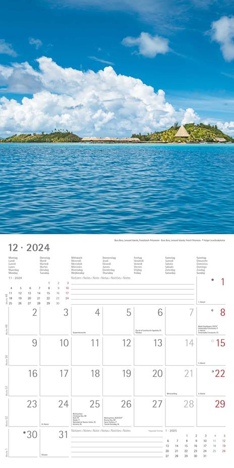 Alpha Edition - Calendario 2024 da muro By the Sea, 12 mesi, 30x30 cm - 14
