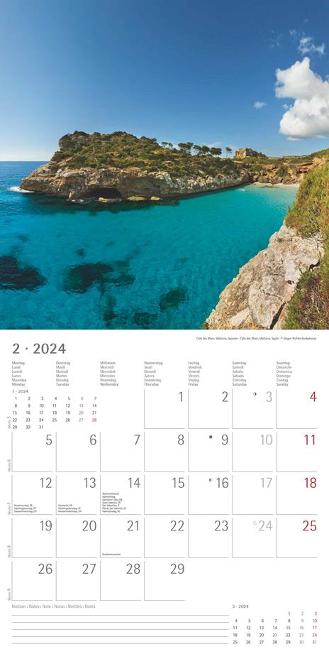 Alpha Edition - Calendario 2024 da muro By the Sea, 12 mesi, 30x30 cm - 4