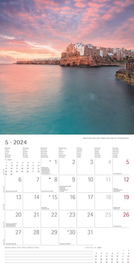 Alpha Edition - Calendario 2024 da muro By the Sea, 12 mesi, 30x30 cm - 7