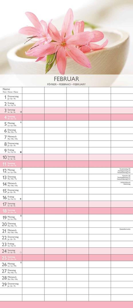 Alpha Edition - Calendario 2024 da muro per la famiglia Zen, 12 mesi, 19,5x45 cm - 3