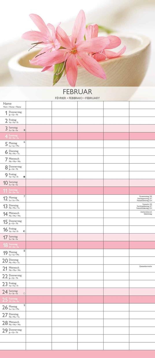 Alpha Edition - Calendario 2024 da muro per la famiglia Zen, 12 mesi, 19,5x45 cm - 3