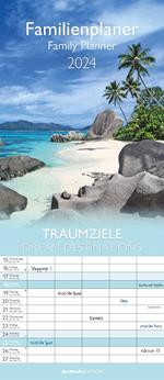 Alpha Edition - Calendario 2024 da muro per la famiglia Dream Destinations, 12 mesi, 19,5x45 cm
