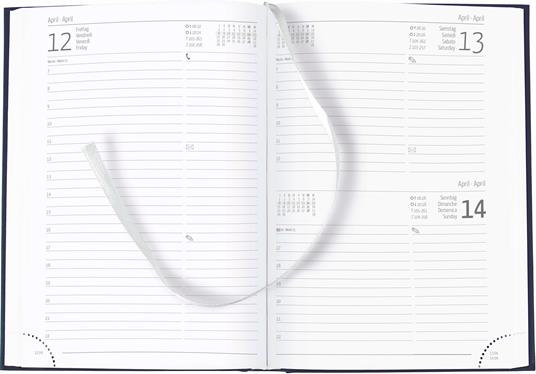 Alpha Edition - Agenda Giornaliera Monocromo 2024, Formato Grande 15x21 cm, Blue, 352 pagine - 2