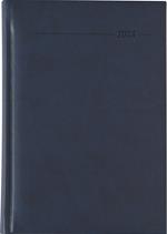 Alpha Edition - Agenda Giornaliera Monocromo 2024, Formato Grande 15x21 cm, Similpelle Blue, 352 pagine