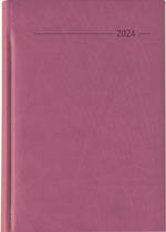 Alpha Edition - Agenda Giornaliera Monocromo 2024, Formato Grande 15x21 cm, Similpelle Rosa, 352 pagine