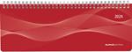 Alpha Edition - Agenda Settimanale Da Tavolo 2024, 29,7x10,5 cm, Red, Spiralata