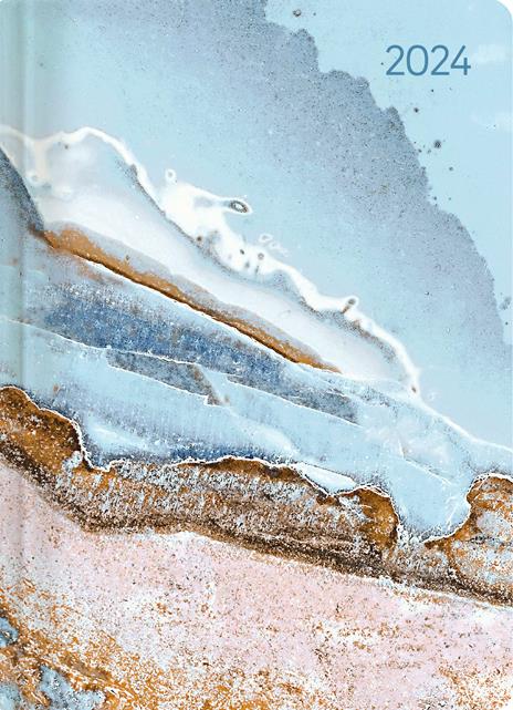Alpha Edition - Agenda Giornaliera Style 2024, 10,7x15,2 cm, Blue Marble, 352 pagine