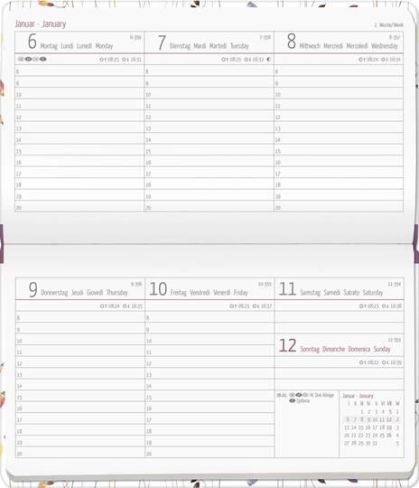 Alpha Edition - Agenda Settimanale Ladytimer Pad 2025, 15,6x9 cm, Flower Field, 128 pagine - 3