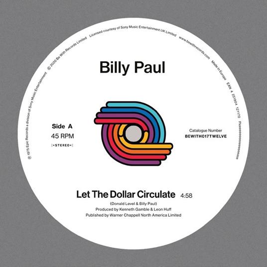 Let The Dollar Circulate - East (45RPM) - Vinile LP di Billy Paul