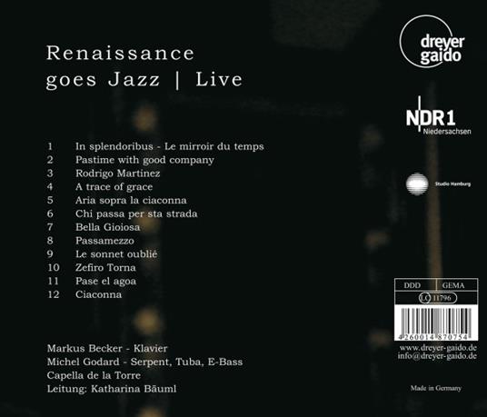 Renaissance Goes Jazz - CD Audio di Capella de la Torre - 2