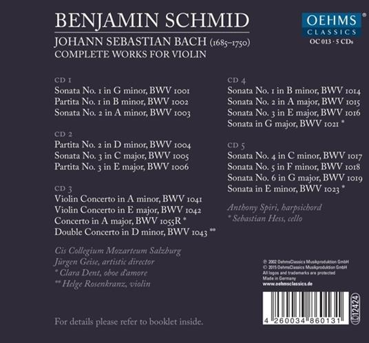Complete Works for Violin - CD Audio di Johann Sebastian Bach - 2