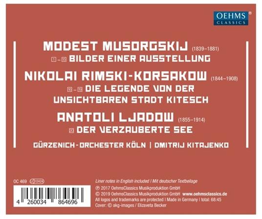Modest Mussorgsky - Pictures at an Exhibition And Music by Lyadov and Rimsky-Korsakov - CD Audio di Modest Mussorgsky,Nikolai Rimsky-Korsakov,Anatole Liadov - 2
