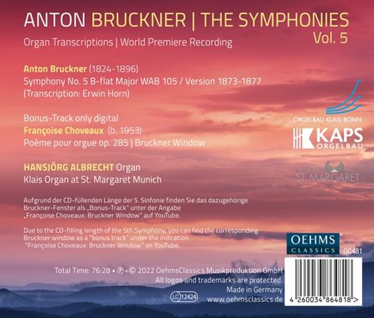 The Symphonies Vol. 5 - CD Audio di Anton Bruckner,Hansjorg Albrecht - 2