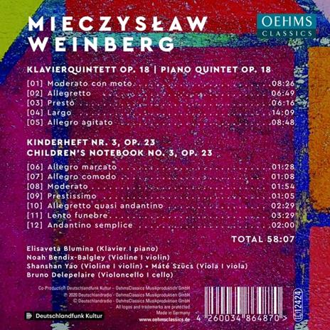 Klavierquintett Op. 18 / Kinderheft Nr. 3, Op. 23 - CD Audio di Elisaveta Blumina - 2