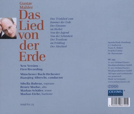 Das Lied Von der Erde - CD Audio di Gustav Mahler - 2