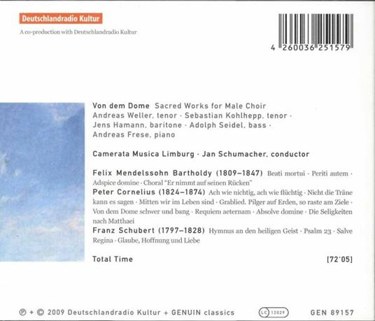 Von Dem Dome. Opere Sacre per Coro di Voci Maschili - Beati Mortui, Periti Autem - CD Audio di Felix Mendelssohn-Bartholdy - 2