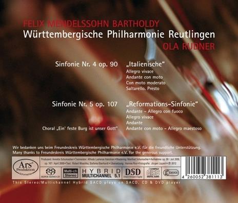 Sinfonie n.4, n.5 - SuperAudio CD di Felix Mendelssohn-Bartholdy - 2