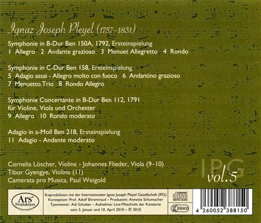 Pleyel Edition vol.5 - CD Audio di Ignace Pleyel - 2