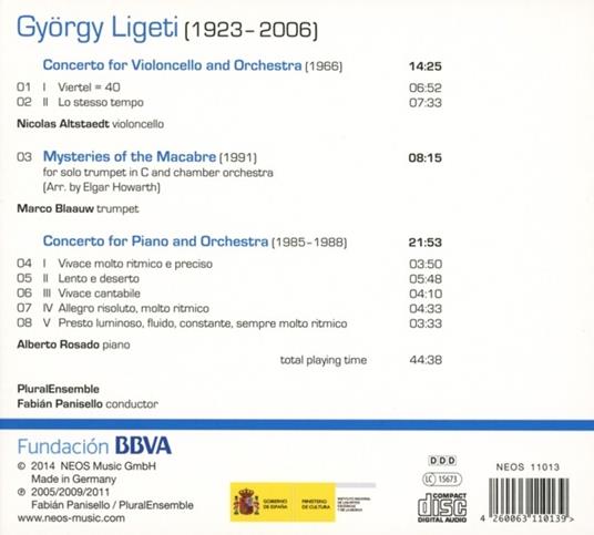 Concerto for Cello & Orch - CD Audio di György Ligeti - 2