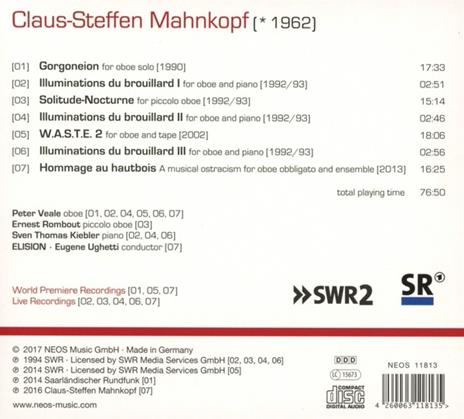Music For Oboe - CD Audio di Claus-Steffen Mahnkopf - 2