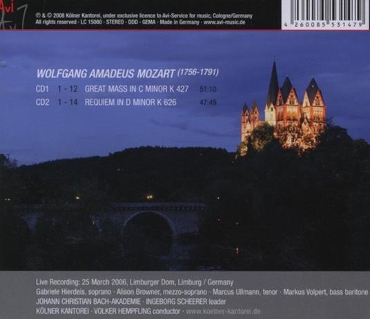 Messa in Do minore - Requiem - CD Audio di Wolfgang Amadeus Mozart