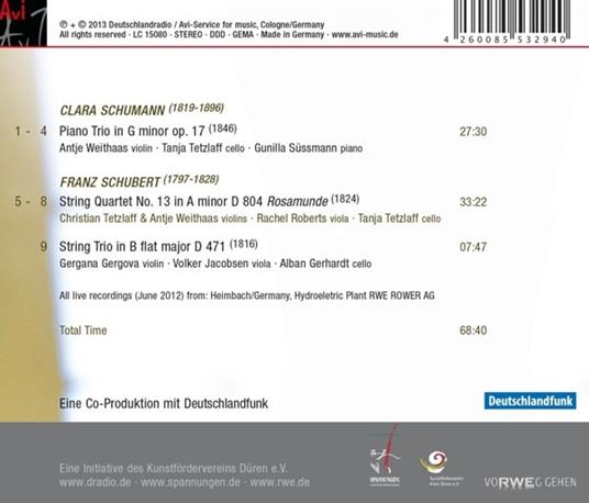 Rosamunde Quartet-Piano Trio - CD Audio di Schubert-C.Schumann - 2