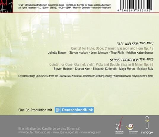 Wind Quintets - CD Audio di Sergei Prokofiev,Carl August Nielsen - 2