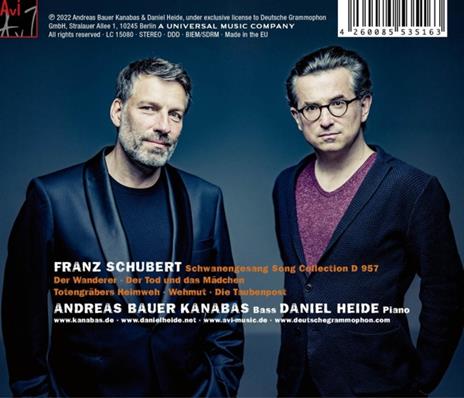 Franz Schubert. Schwanengesang - CD Audio di Andreas & Daniel Heide Bauer Kanabas - 2