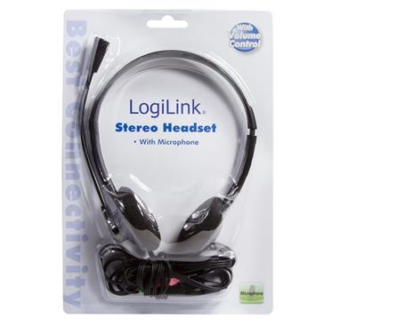 Auricolari LogiLink Stereo Headset Earphones with Microphone Stereofonico Cablato Nero - 2