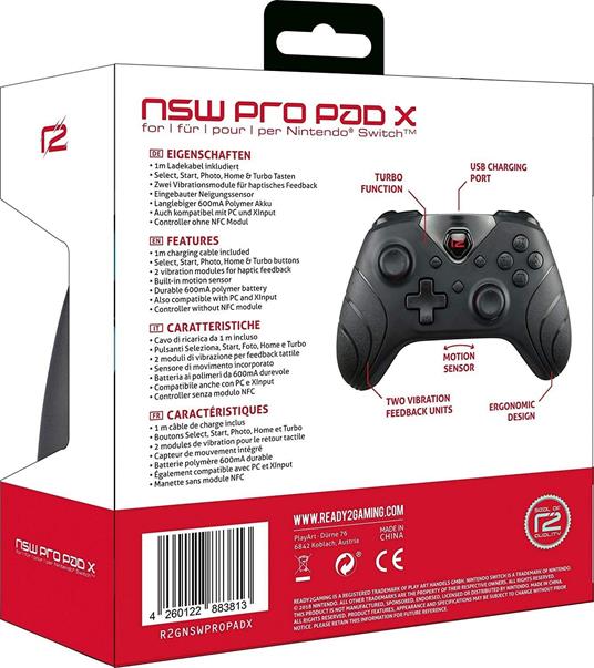 Ready2Music Switch Pro Pad X Nero Gamepad Nintendo Switch - 3