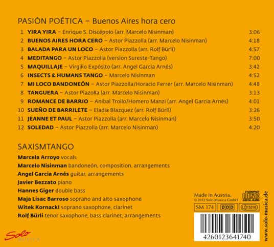 Saxismtango - Pasion Poetica - CD Audio - 2