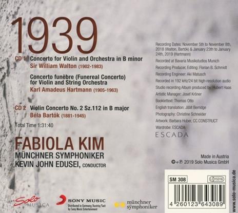 Fabiola Kim & Munchner Symphoniker: 1939 - CD Audio - 2
