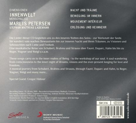 Dimensionen Innen Welt. Lieder - CD Audio di Marlis Petersen - 2