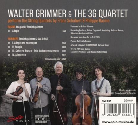 Perform The String Quintets By Franz Schubert & Philippe Racine - CD Audio di Walter & 3g Dreigenerationenquartett Grimmer - 2