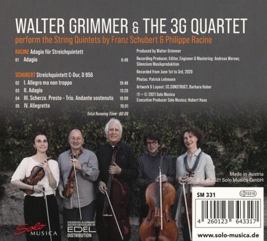 Perform The String Quintets By Franz Schubert & Philippe Racine - CD Audio di Walter & 3g Dreigenerationenquartett Grimmer - 2
