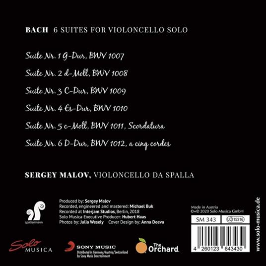 6 Suites For Violoncello Solo - CD Audio di Johann Sebastian Bach - 2