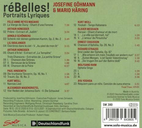 Rebelles! Portraits Lyriques - CD Audio di Josefine - Mario Haring Gohmann - 2