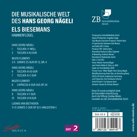 Die Musikalische Welt Des Hans Georg Nageli - CD Audio di Els Biesemans - 2