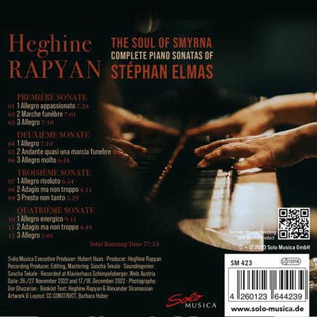 Piano Sonatas The Soul Of Smyrna - CD Audio di Stephan Elmas - 2
