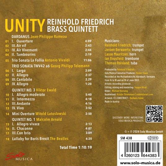 Unity - CD Audio di Reinhold Friedrich Brass Quintett - 2