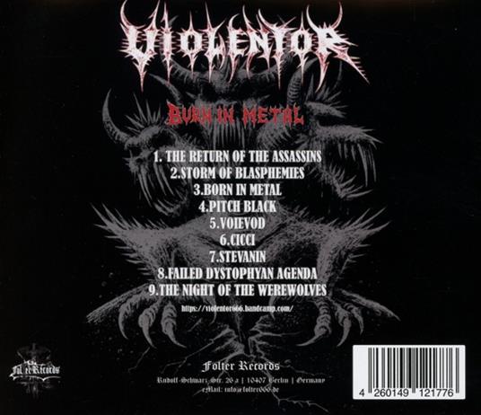 Burn In Metal - CD Audio di Violentor - 2