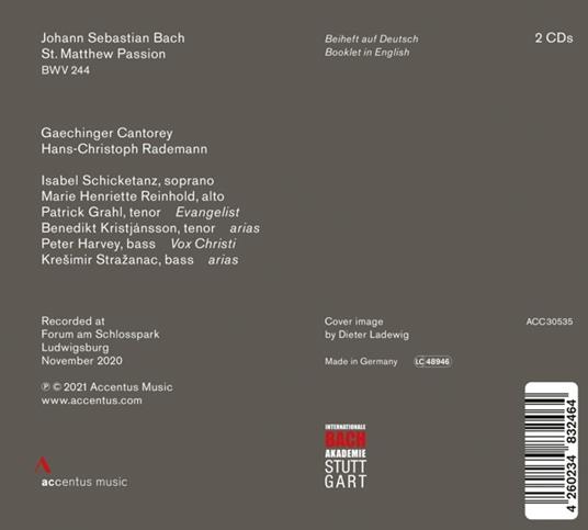 Passione Secondo Matteo BWV 244 - CD Audio di Johann Sebastian Bach,Hans-Christoph Rademann - 2