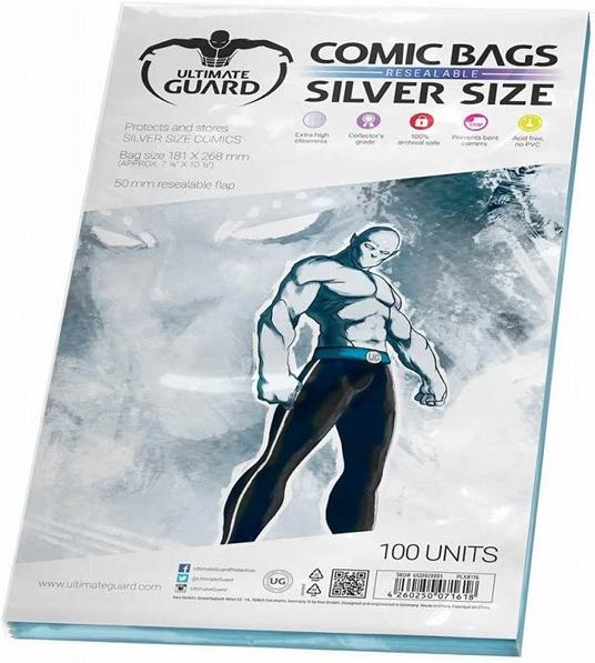 Ultimate Guard Comic Bags Resealable Silver Size (100) Ultimate Guard - 2