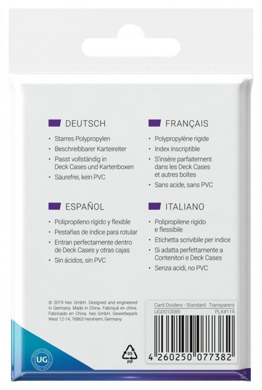 Ultimate Guard Card Dividers Standard Size Transparent (10) - 3