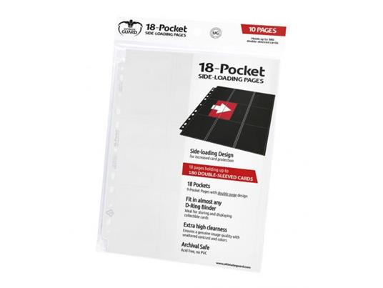 Ultimate Guard 18-Pocket Pages Side-Loading White (10) - 2