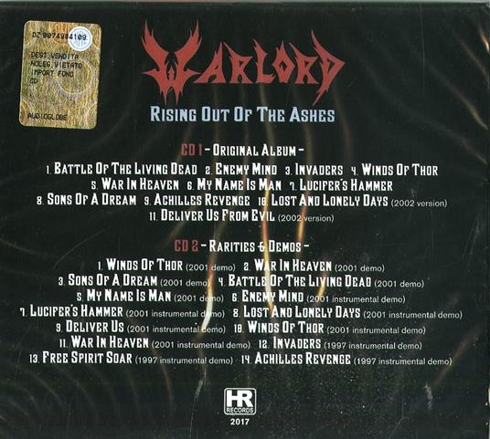 Rising Out of the Ashes (+ Bonus Tracks) - CD Audio di Warlord - 2