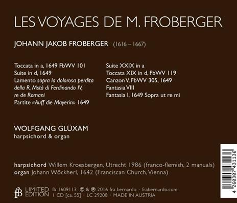 Les Voyages De M.froberge - CD Audio di Wolfgang Glüxam - 2
