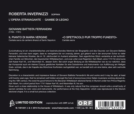 Al Santo Sepolcro - CD Audio di G.B. Ferrandini - 2