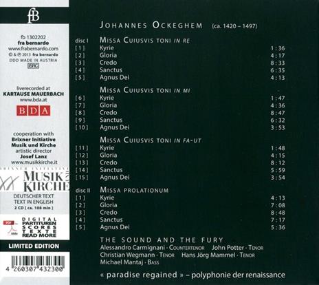 Missa Cuiusvis Toni - CD Audio di Johannes Ockeghem - 2